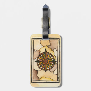 Etiqueta De Bagagem Tag da bagagem do rosa de compasso