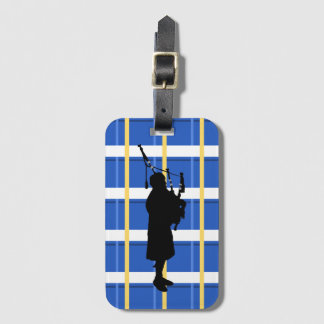 Etiqueta De Bagagem Tag da bagagem do Tartan do tocador de