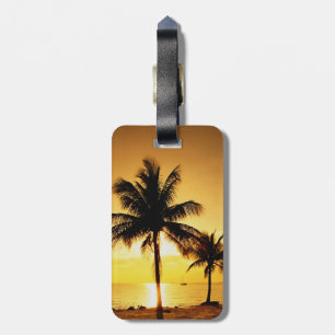 Etiqueta De Bagagem Tag da praia do por do sol e da bagagem das