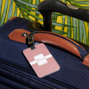 Etiqueta De Bagagem Tag de Personalização de Bagagem com Brilho Rosa