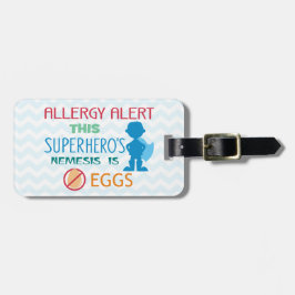 Etiqueta De Bagagem Tag do alerta do super-herói da alergia do ovo