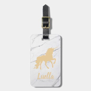 Etiqueta De Bagagem Tag Dourado de mármore personalizado da bagagem d