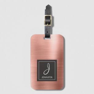 Etiqueta De Bagagem Tag elegante de Lugage do monograma do metal