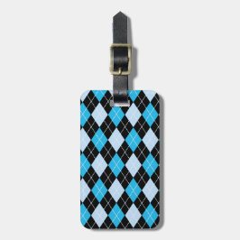 Etiqueta De Bagagem Tag feito sob encomenda azul da bagagem de Argyle