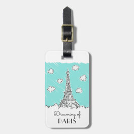 Etiqueta De Bagagem Tag feito sob encomenda da bagagem da torre Eiffel