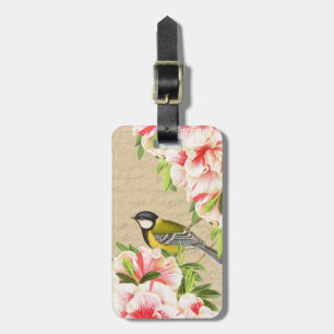 Etiqueta De Bagagem Tag feminino da bagagem do vintage com pássaro e