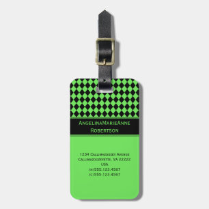 Etiqueta De Bagagem Tag femininos do teste padrão do diamante de