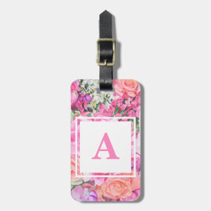 Etiqueta De Bagagem Tag floral da bagagem da aguarela