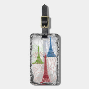Etiqueta De Bagagem Tag gasto da bagagem da torre Eiffel de Paris