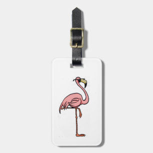 Etiqueta De Bagagem Tag legal da bagagem do flamingo dos desenhos