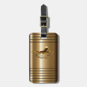Etiqueta De Bagagem Tag luxuoso dourado da bagagem dos aviões do avião