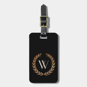 Etiqueta De Bagagem Tag Monogrammed da bagagem da grinalda verde-oliva