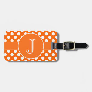Etiqueta De Bagagem Tag Monogrammed da bagagem das bolinhas