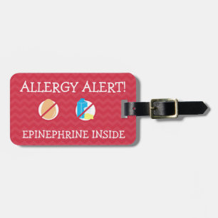 Etiqueta De Bagagem Tag múltiplo do alerta da alergia de comida para o