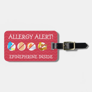 Etiqueta De Bagagem Tag múltiplo do alerta da alergia de comida para o