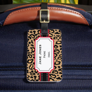 Etiqueta De Bagagem Tag personalizado da bagagem do leopardo
