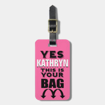 Tag personalizado engraçado da bagagem