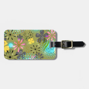 Etiqueta De Bagagem Tag personalizado floral retro da bagagem
