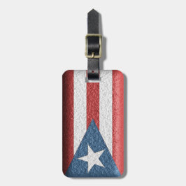 Etiqueta De Bagagem Tag porto-riquenho Textured da bagagem da bandeira