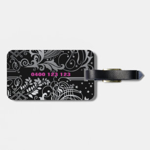 Etiqueta De Bagagem Tag preto personalizado da bagagem do redemoinho