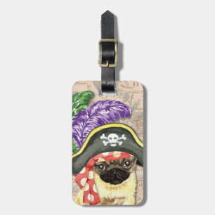 Etiqueta De Bagagem Tag Pug Pirate