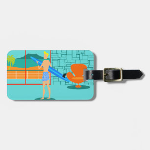 Etiqueta De Bagagem Tag retro customizável da bagagem do gajo do