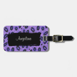 Etiqueta De Bagagem Tag roxo Funky da identidade da bagagem do