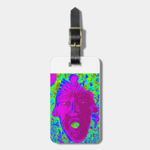 Etiqueta De Bagagem Tag roxo gritando personalizado da cara
