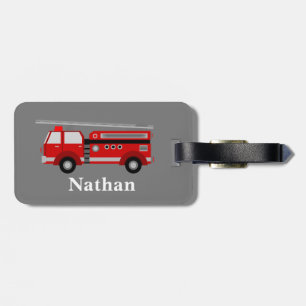 Etiqueta De Bagagem Tag vermelho personalizado da bagagem do Firetruck