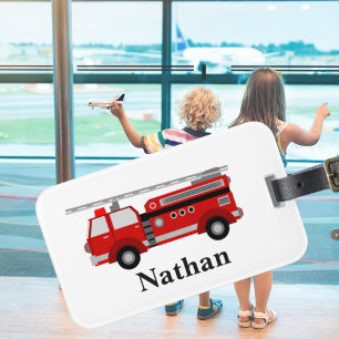 Etiqueta De Bagagem Tag vermelho personalizado da bagagem do Firetruck