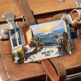 Etiqueta De Bagagem Take Me To Italy Landscape Sunset