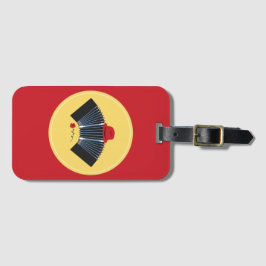 Etiqueta De Bagagem Tango Bandoneon argentino com Red Fedora e Rosa