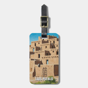 Etiqueta De Bagagem Taos Pueblo Novo México