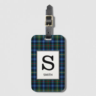Etiqueta De Bagagem Tartan de Smith do clã Monogrammed