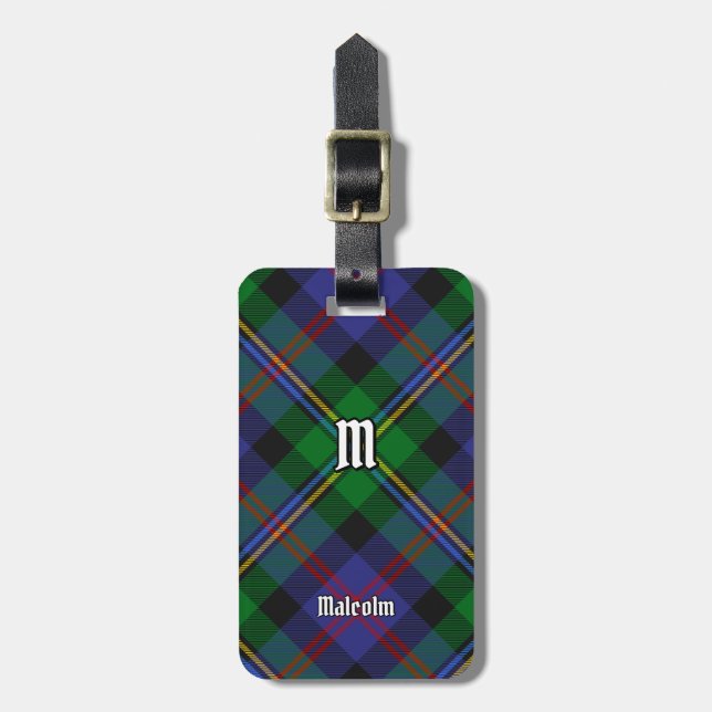 Etiqueta De Bagagem Tartan do Clã Malcolm (Frente Vertical)