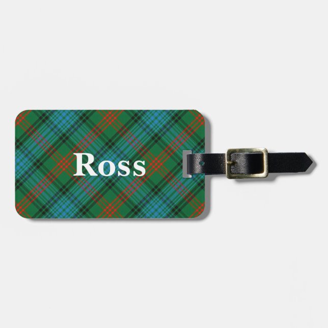 Etiqueta De Bagagem Tartan velho de Ross do clã do Scotsman (Frente Horizontal)