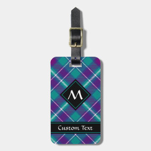 Etiqueta De Bagagem Tartan verde-marinho, roxo e azul