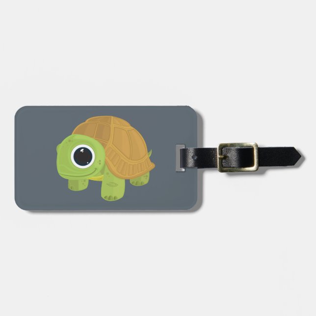 Etiqueta De Bagagem Tartaruga (Frente Horizontal)