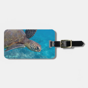 Etiqueta De Bagagem Tartaruga de mar verde