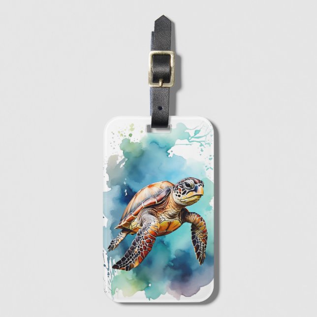 Etiqueta De Bagagem Tartaruga-do-mar (Frente Vertical)