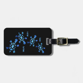 Etiqueta De Bagagem Tartarugas da água azul