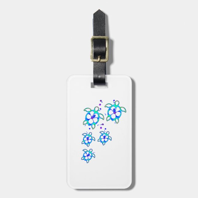 Etiqueta De Bagagem Tartarugas do Havaí, litoral (Frente Vertical)