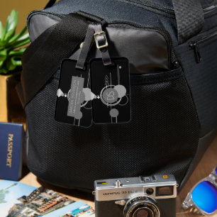 Etiqueta De Bagagem Tattoos Modern Art Deco Personalizado Simples Mo