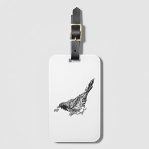 Etiqueta De Bagagem Tatuagem do pássaro
