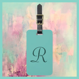 Etiqueta De Bagagem Teal or CHOOSE YOUR COLOR Monogram Minimalist Bag