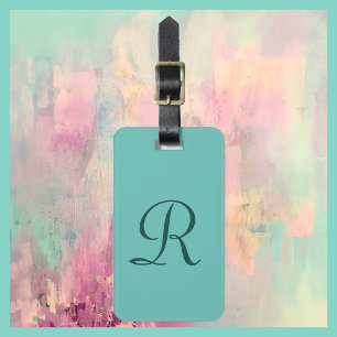 Etiqueta De Bagagem Teal or CHOOSE YOUR COLOR Monogram Minimalist Bag