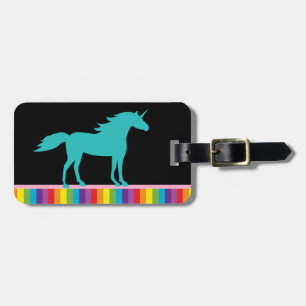Etiqueta De Bagagem Teal Unicorn e Rainbow Lustorm Tag