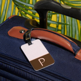 Etiqueta De Bagagem Tecido Tecido De Linen De Marfim, Bloco De Cor Ros