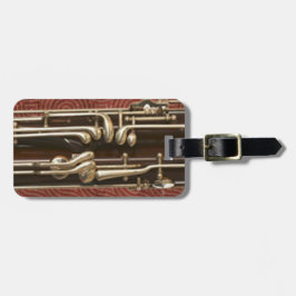 Etiqueta De Bagagem Teclas de Bassons no vermelho escuro personalizáve