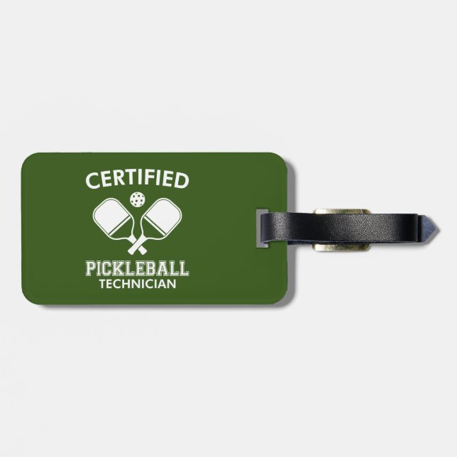 Etiqueta De Bagagem Técnico de Pickleball Certificado (Traseira Horizontal)